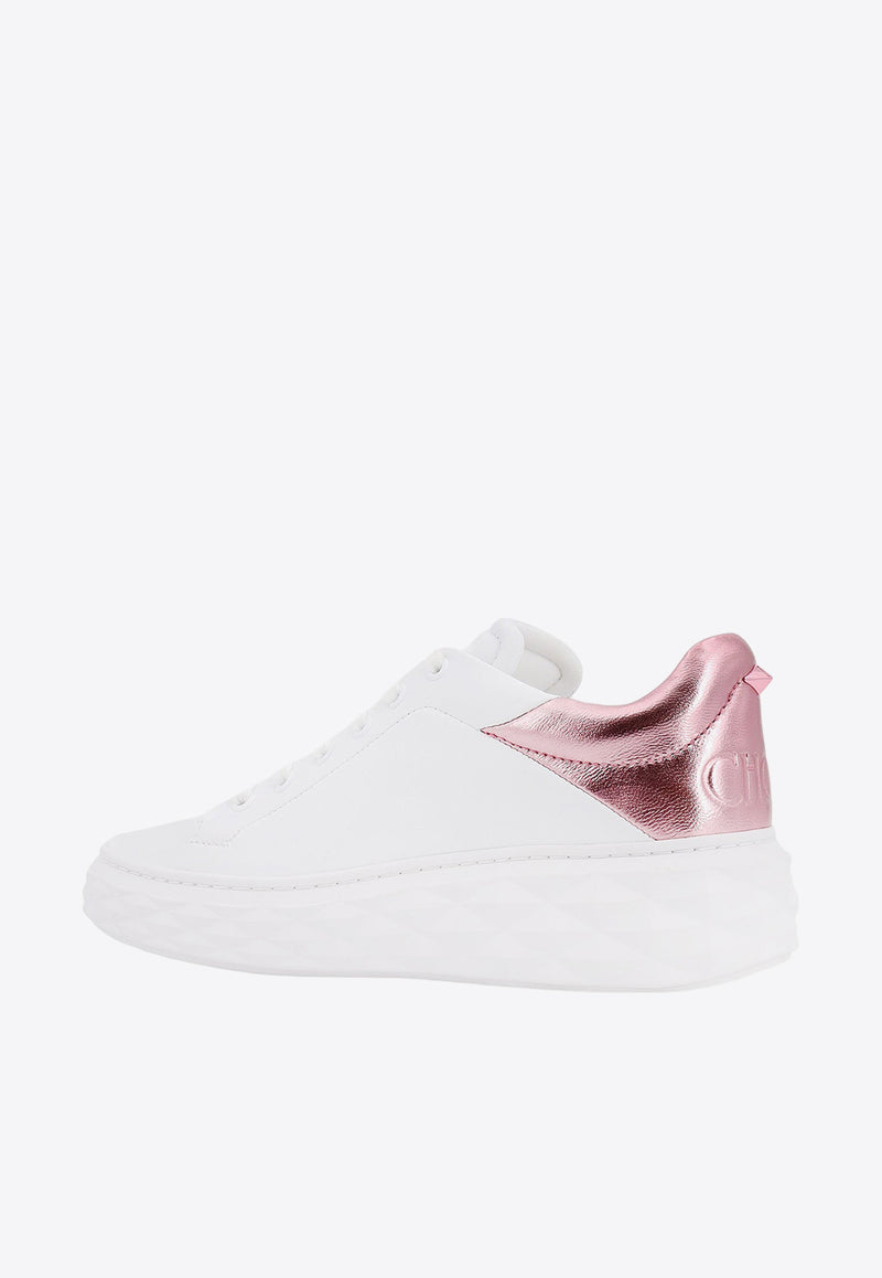 Jimmy Choo Diamond Maxi Leather Low-Top Sneakers White DIAMONDMAXIFII_WHITE