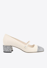 Jimmy Choo Elisa 45 Leather Pumps White ELISA45PJE_SILVER