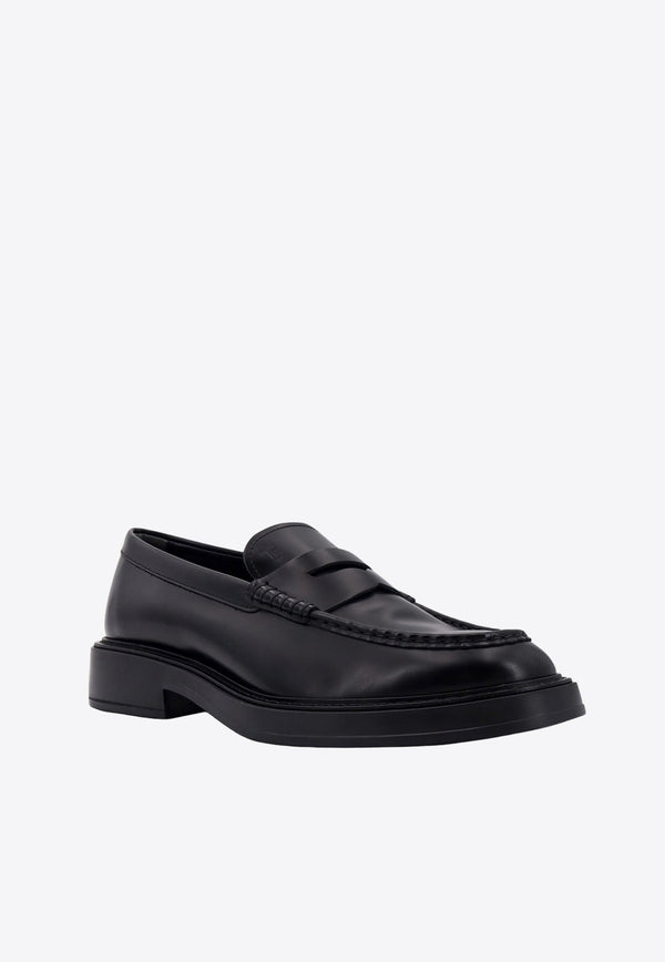 Tod's Logo Leather Loafers Black XXM61K0AI40LYG_B999