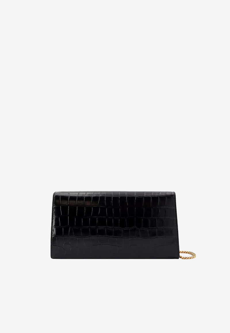 Tom Ford Nobile Pochette Clutch in Croc-Embossed Leather Black L1736LCL403X_1N001