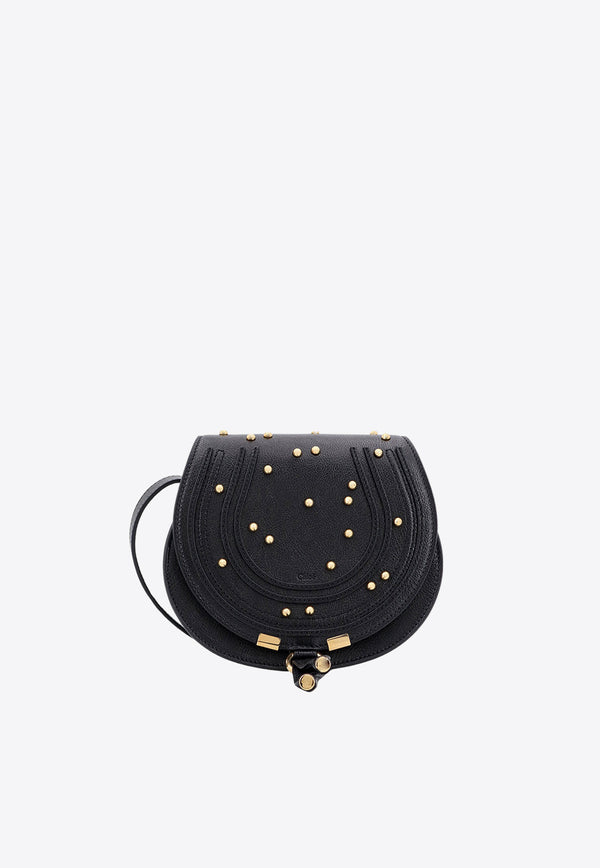 Chloé Marcie Studded Leather Crossbody Bag Black C24AS680N80_001