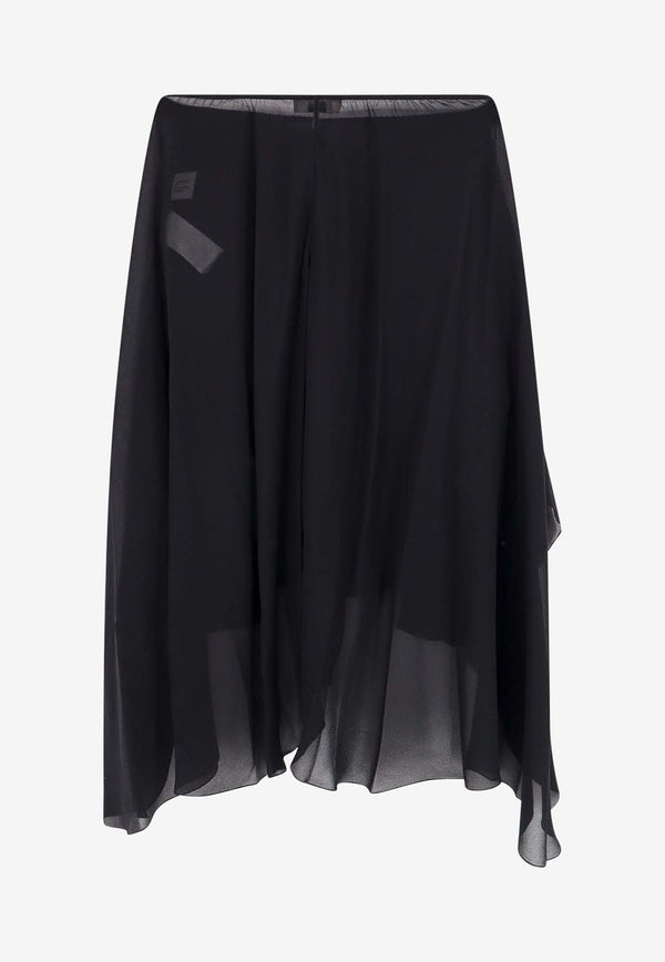 Chloé Ruffled Silk Shorts Black 24ASH11002_001