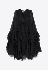 Chloé Ruffled Chiffon Mini Dress Black 24ARO52001_001