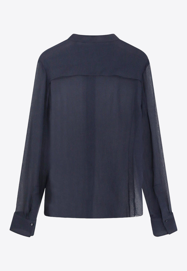 Chloé Transparent Silk Shirt Blue C24AHT11006_48Q