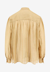 Chloé Lurex Silk Blouse Beige C24AHT7001_736