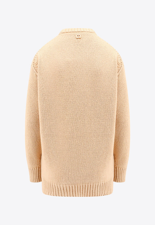 Chloé Oversized Cashmere-Blend Sweater Beige C24AMP48520_6H2