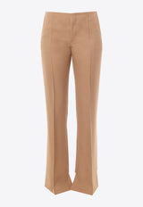 Chloé Broken Heel Slim Wool Pants Brown 24APA32063_205