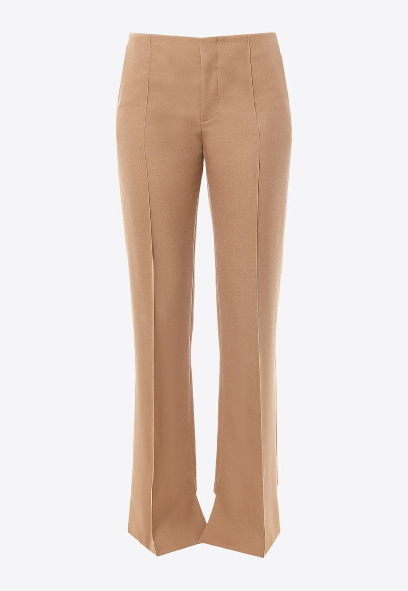 Chloé Broken Heel Slim Wool Pants Brown 24APA32063_205