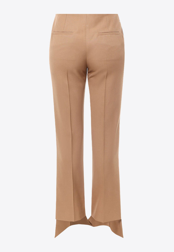 Chloé Broken Heel Slim Wool Pants Brown 24APA32063_205