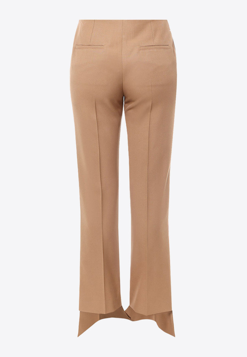 Chloé Broken Heel Slim Wool Pants Brown 24APA32063_205