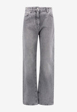 Versace High-Waist Straight-Leg Jeans Gray 10115191A11547_1D280