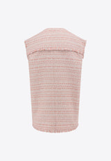 Versace Medusa Frayed Tweed Waistcoat Pink 10153721A11546_2PT60