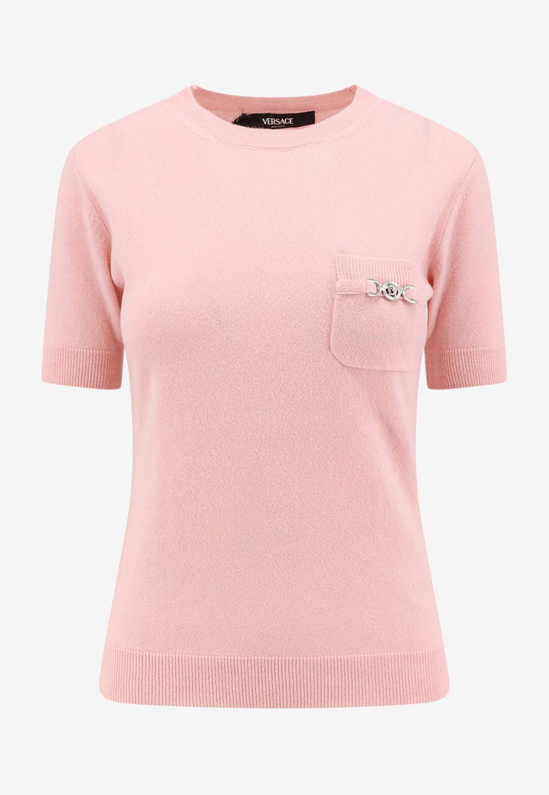 Versace La Medusa Knitted T-shirt Pink 10160991A11287_1PT20