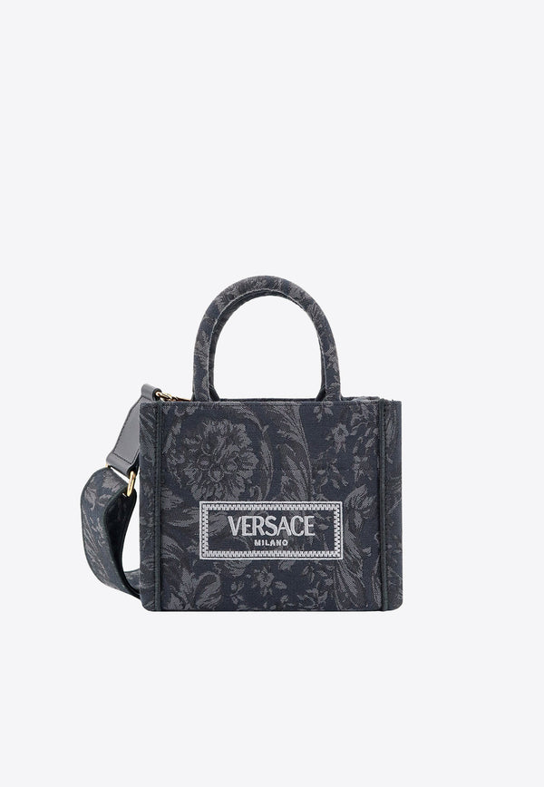 Versace Athena Barocco Canvas Tote Bag Black 10152881A09741_2BM0V