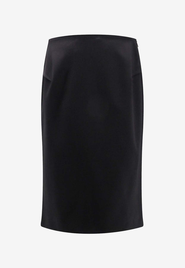 Versace Asymmetric Pencil Wool Skirt Black 10157041A04649_1B000