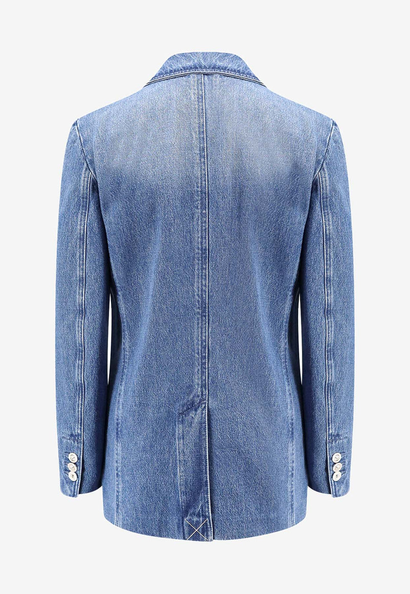 Versace Single-Breasted Denim Blazer Blue 10162721A07079_1D030