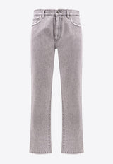 Versace Straight-Leg Frayed Jeans Gray 10161061A11098_1D280