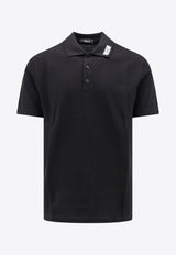 Versace Logo Patch Polo T-shirt Black 10139061A11276_1B000