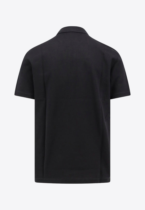 Versace Logo Patch Polo T-shirt Black 10139061A11276_1B000