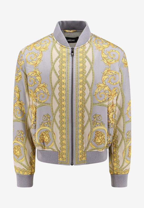 Barocco Print Padded Bomber Jacket Versace 10162491A11388_5E350