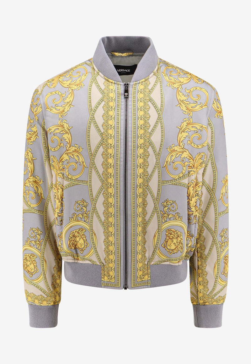 Barocco Print Padded Bomber Jacket Versace 10162491A11388_5E350