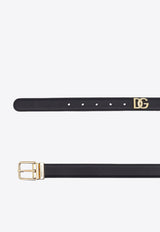 Dolce & Gabbana DG Logo Leather Belt Black BE1351AQ420_80999