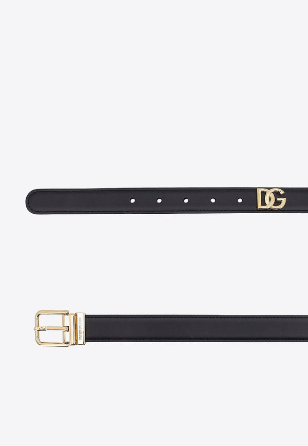 Dolce & Gabbana DG Logo Leather Belt Black BE1351AQ420_80999