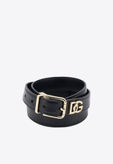 Dolce & Gabbana DG Logo Leather Belt Black BE1351AQ420_80999