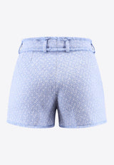 Dolce & Gabbana Raschel Tweed Wool-Blend Shorts Light Blue FTC2PTHUMUA_F3981