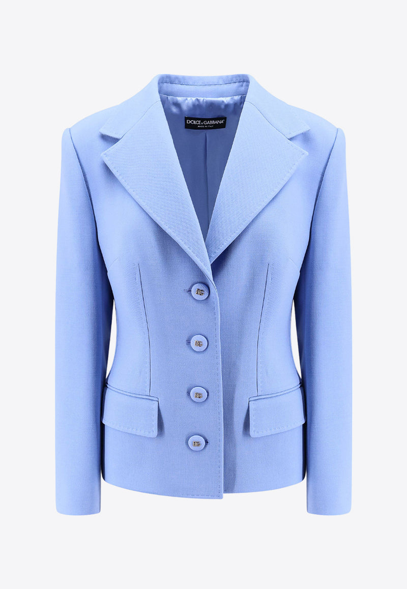 Dolce & Gabbana Single-Breasted Wool Blazer Blue F27ADTFU2L8_F3981