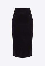 Dolce & Gabbana Logo Plaque Midi Pencil Skirt Black FXO10TJFMEX_N0000