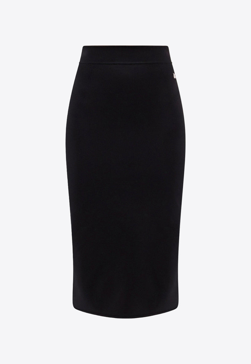 Dolce & Gabbana Logo Plaque Midi Pencil Skirt Black FXO10TJFMEX_N0000