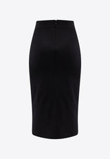 Dolce & Gabbana Logo Plaque Midi Pencil Skirt Black FXO10TJFMEX_N0000