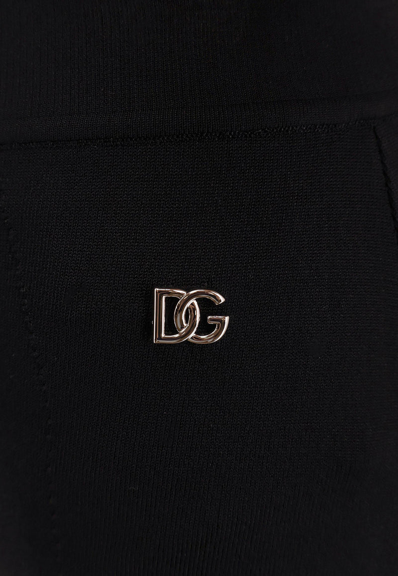 Dolce & Gabbana Logo Plaque Midi Pencil Skirt Black FXO10TJFMEX_N0000