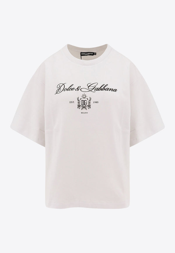 Dolce & Gabbana Logo Lettering Print T-shirt White F8V12ZGDCNW_W0800