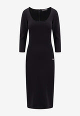 Dolce & Gabbana Metal-Monogram Knit Midi Dress Black FXS20TJFMEV_N0000