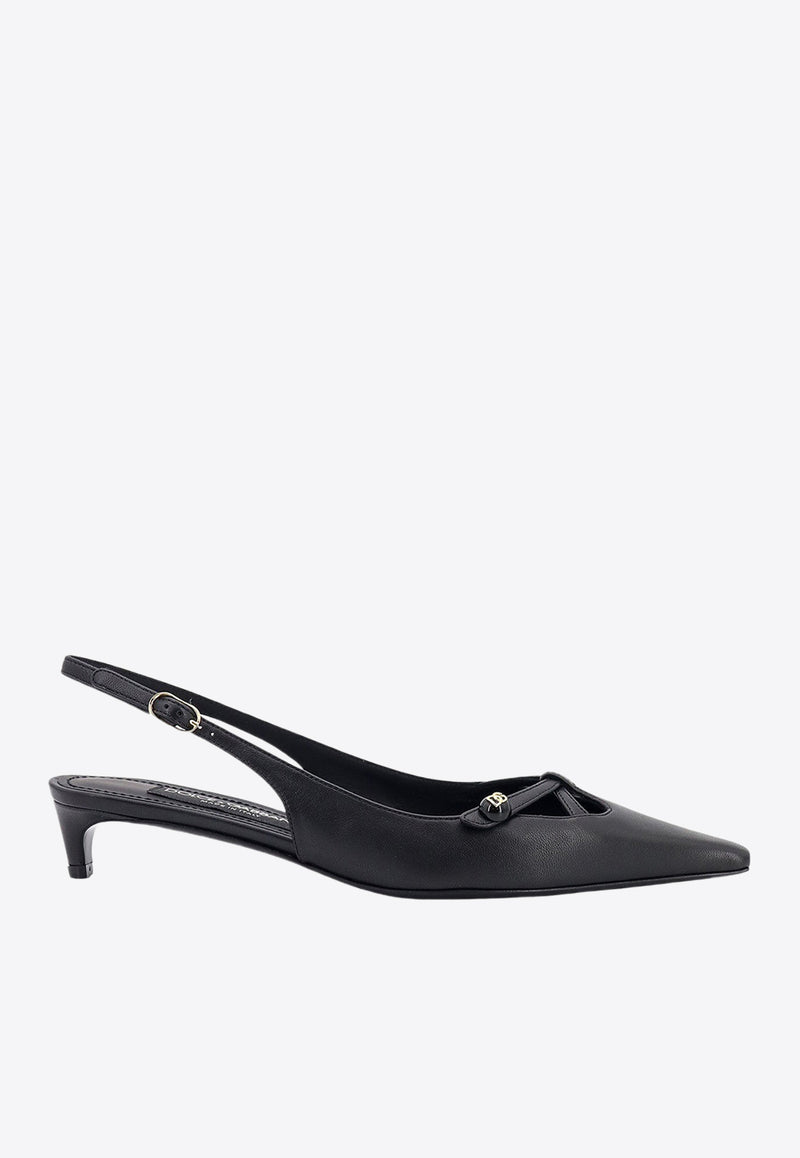 Dolce & Gabbana 30 Leather Slingback Pumps Black CG0811A1953_80999