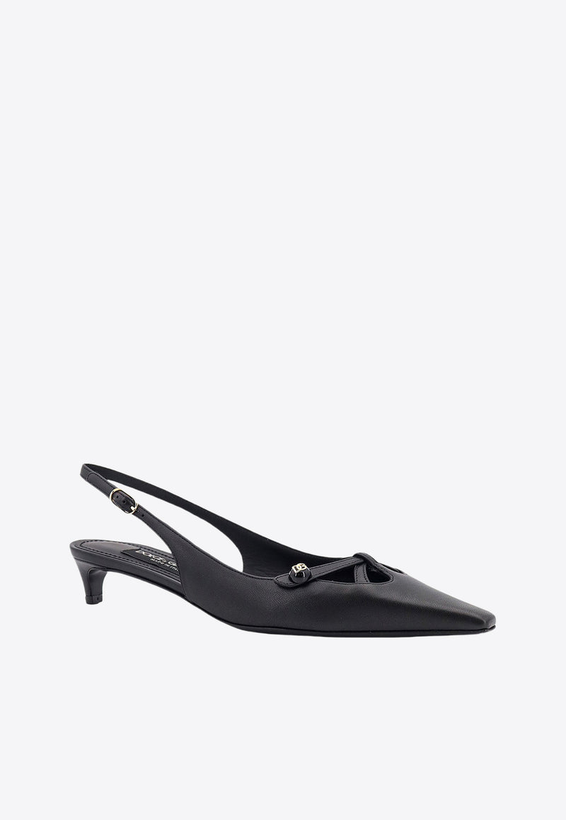 Dolce & Gabbana 30 Leather Slingback Pumps Black CG0811A1953_80999