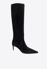 Dolce & Gabbana Cuissards 70 Knee-High Suede Boots Black CU1139A6807_80999