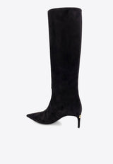 Dolce & Gabbana Cuissards 70 Knee-High Suede Boots Black CU1139A6807_80999