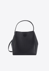 Tory Burch McGraw Pebbled Leather Bucket Bag Black 158499_001