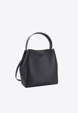 Tory Burch McGraw Pebbled Leather Bucket Bag Black 158499_001