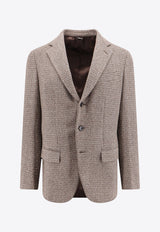 Loro Piana Torino Single-Breasted Wool Blazer Brown FAO6526_F6C