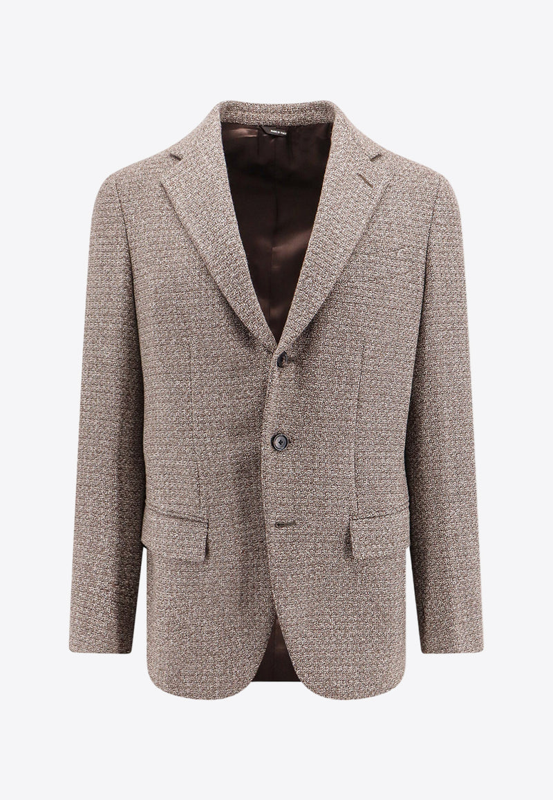 Loro Piana Torino Single-Breasted Wool Blazer Brown FAO6526_F6C