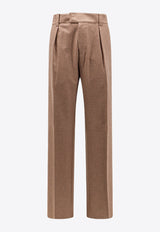 Loro Piana Reinga Wool Cashmere Tailored Pants Brown FAO7215_H0QP