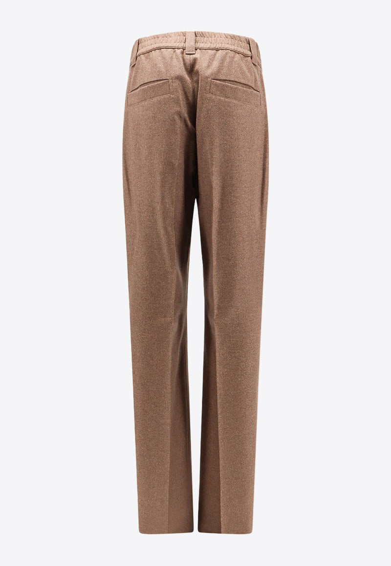 Loro Piana Reinga Wool Cashmere Tailored Pants Brown FAO7215_H0QP