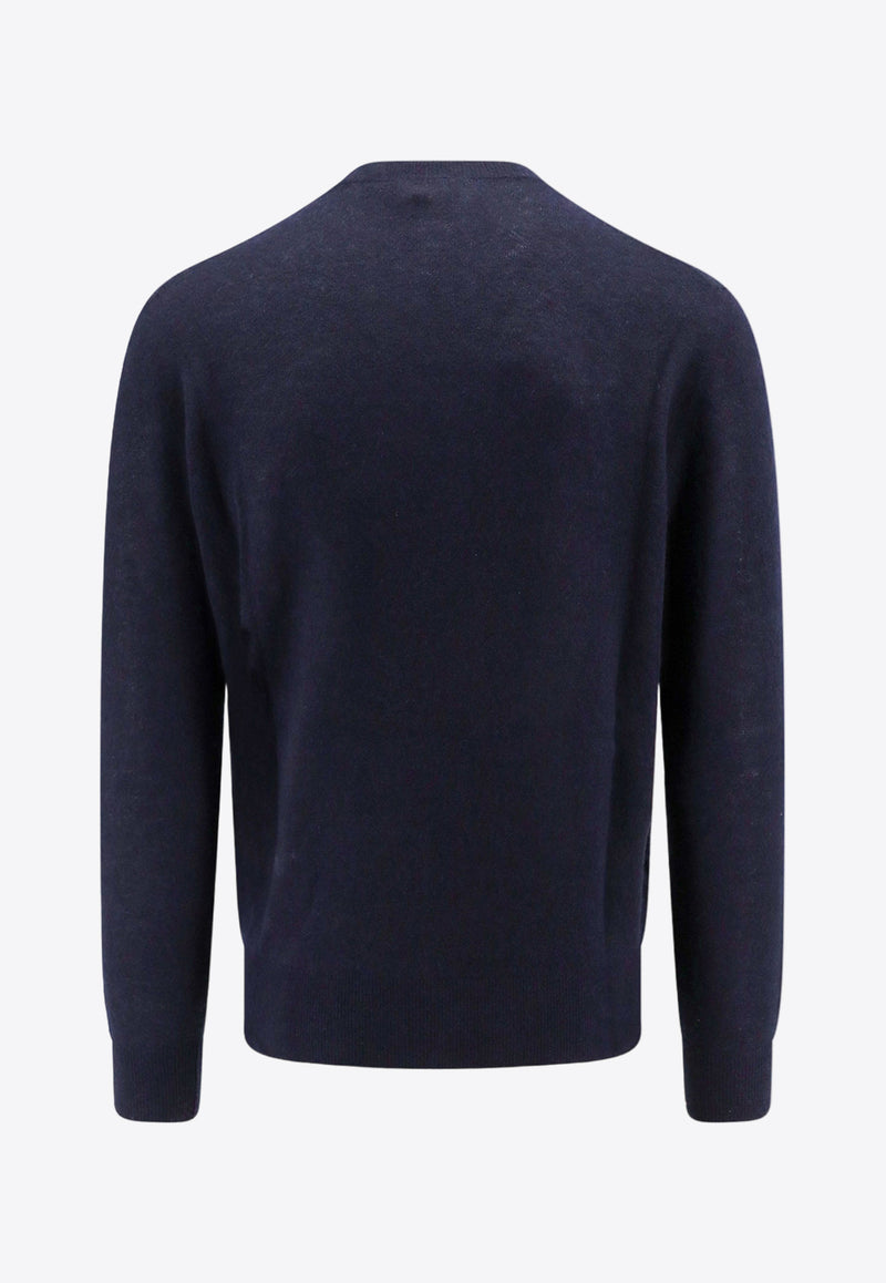 Loro Piana Camino Cashmere-Blend Sweater Blue FAO2828_W000