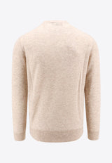 Loro Piana Camino Cashmere-Blend Sweater Beige FAO2828_D844