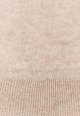 Loro Piana Camino Cashmere-Blend Sweater Beige FAO2828_D844