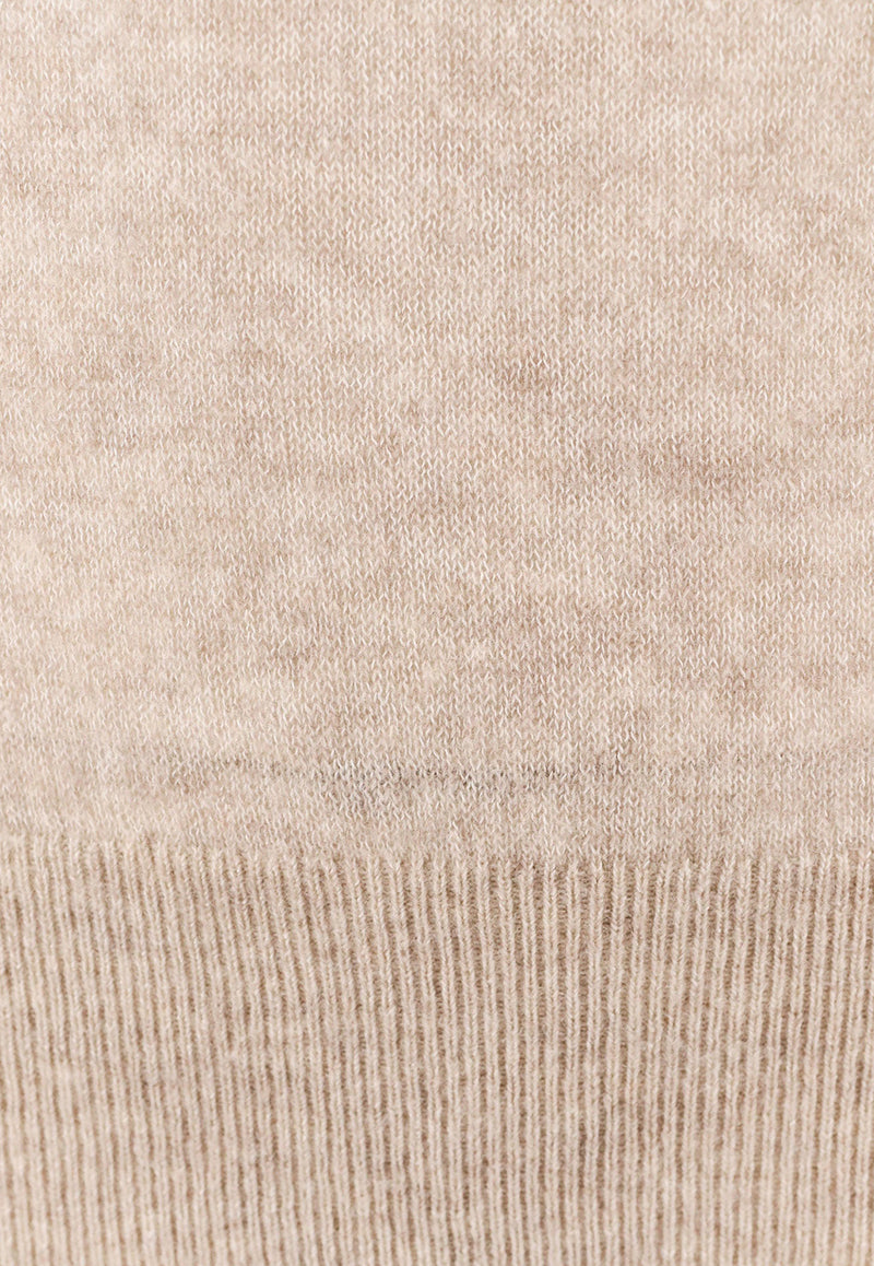 Loro Piana Camino Cashmere-Blend Sweater Beige FAO2828_D844